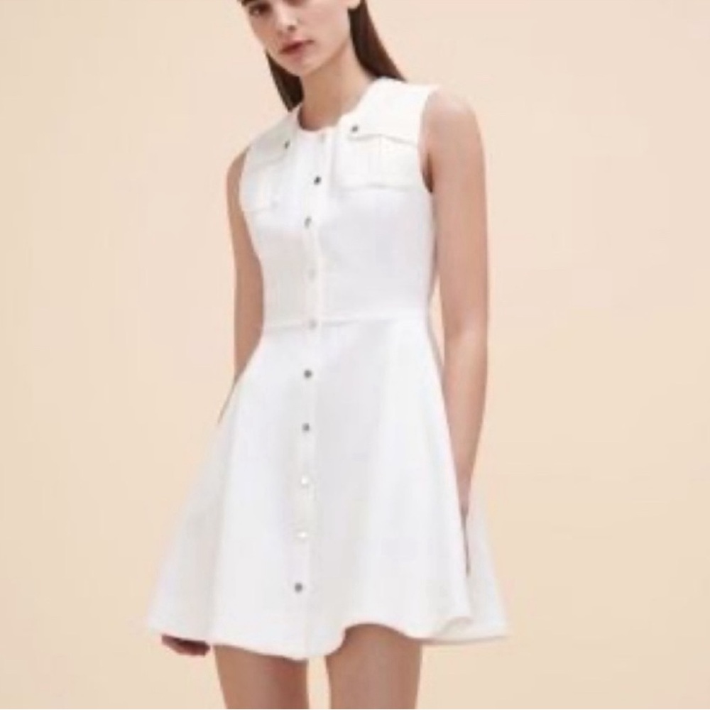 Maje Rimelli Cream Sleeveless Dress